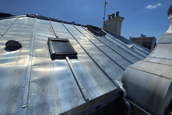 couverture en zinc joint debout